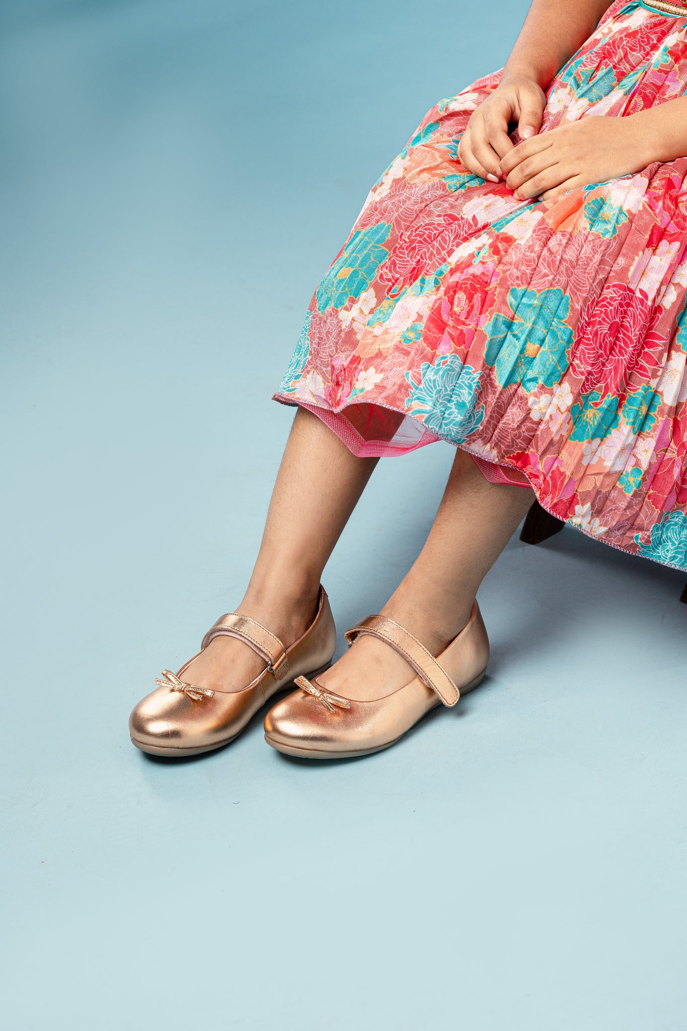 "Sparkle" Single Strap Ballerinas Kids - Gold