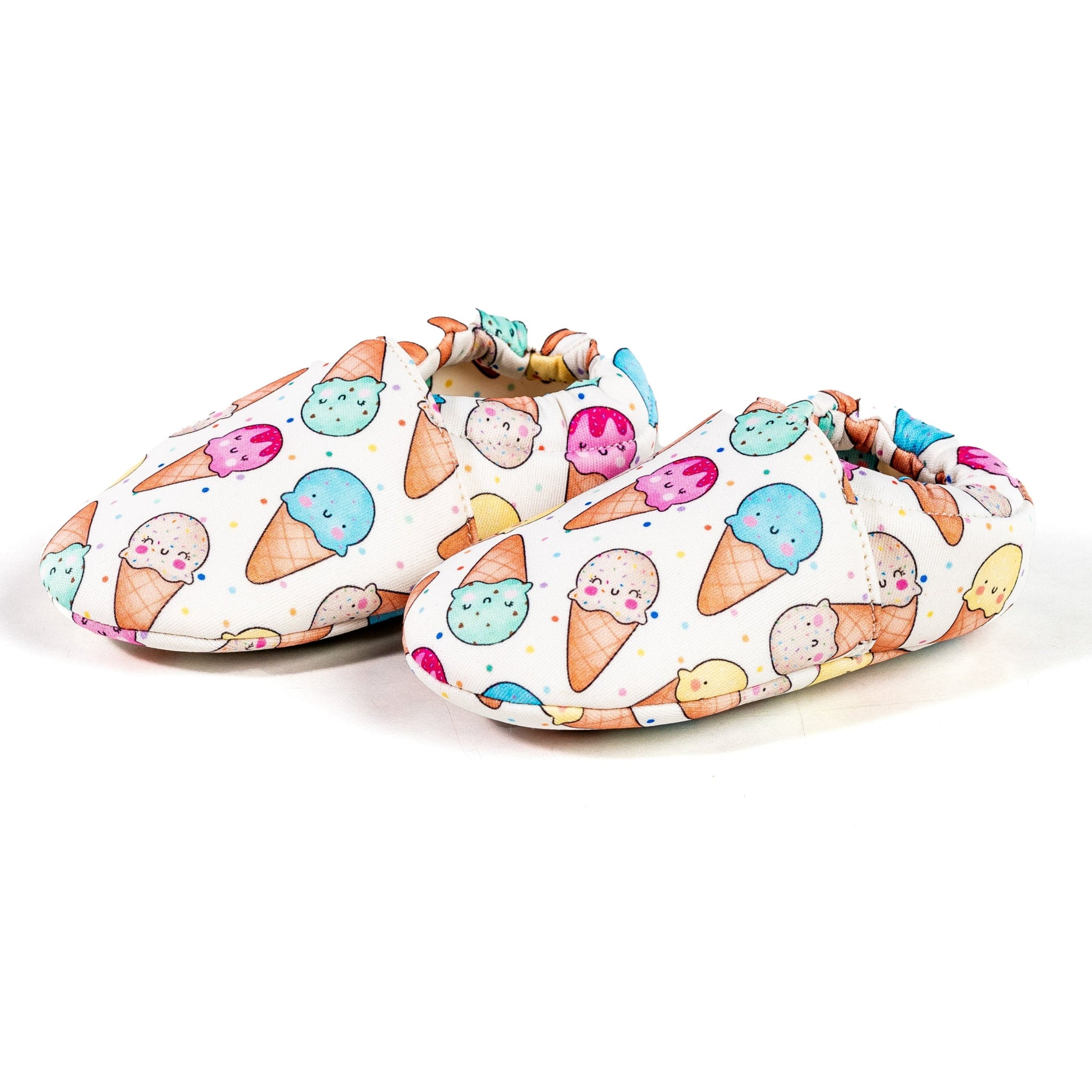 Ice Cream Cotton Baby Shoe - White