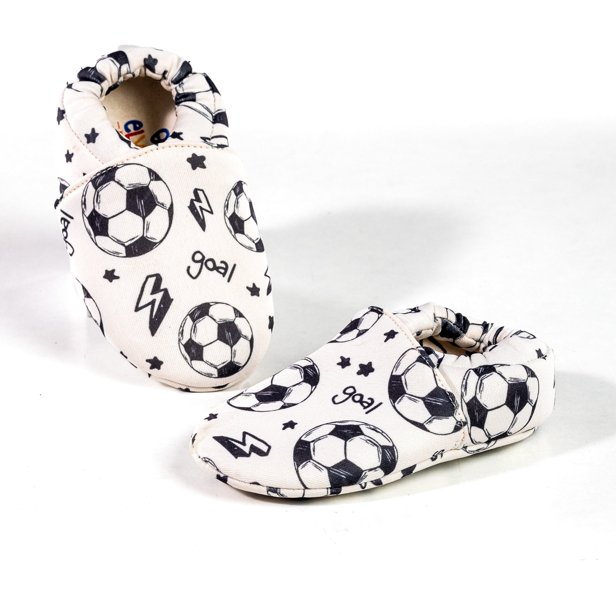 Football Cotton Baby Shoe - White