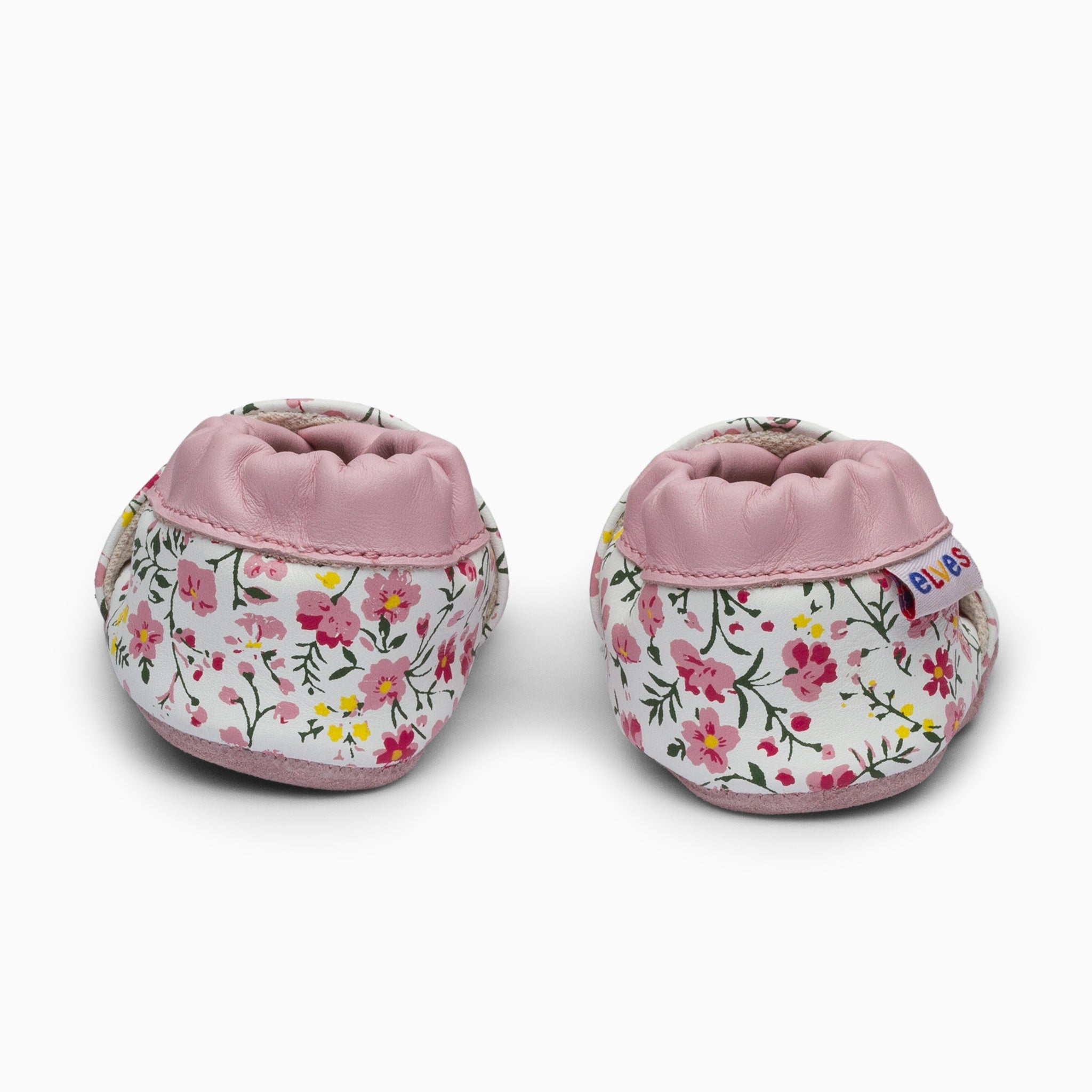 Flowers Leather Baby Shoe - Pink