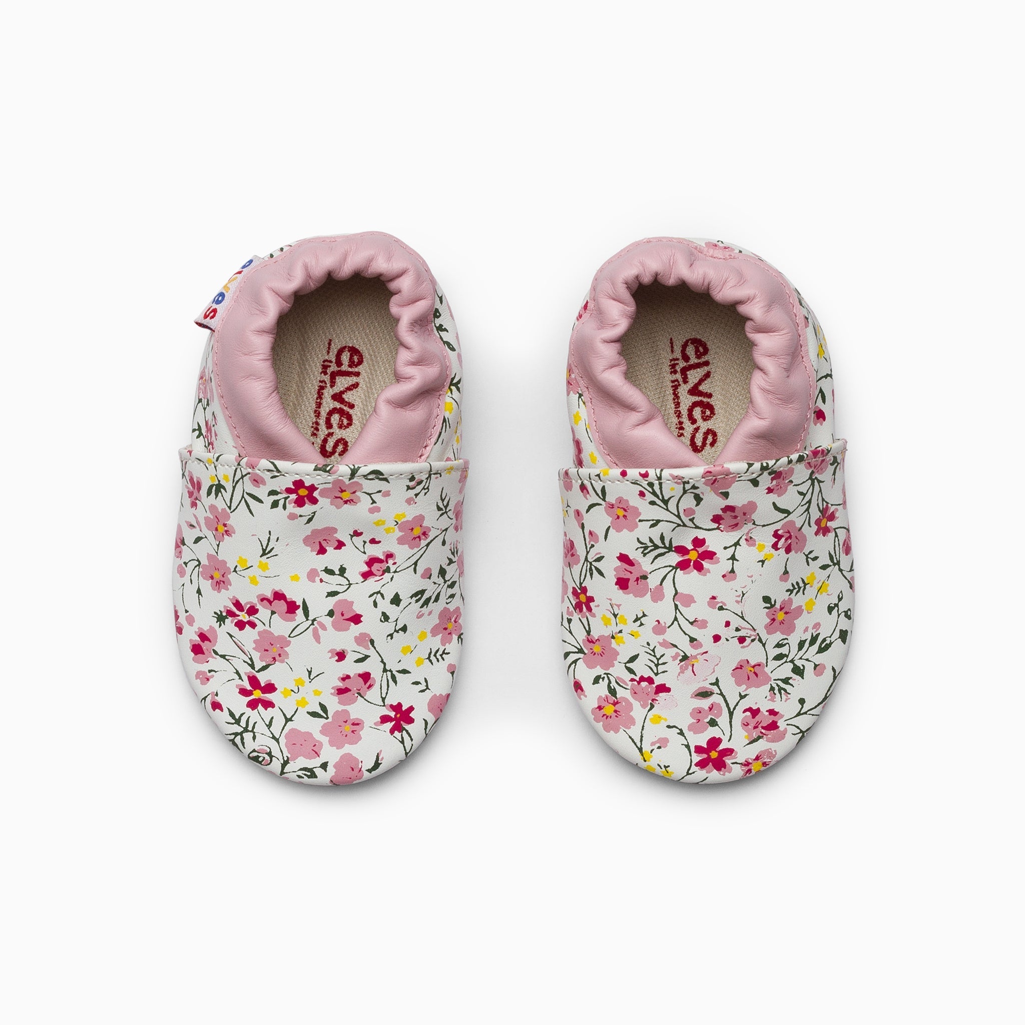 Flowers Leather Baby Shoe - Pink