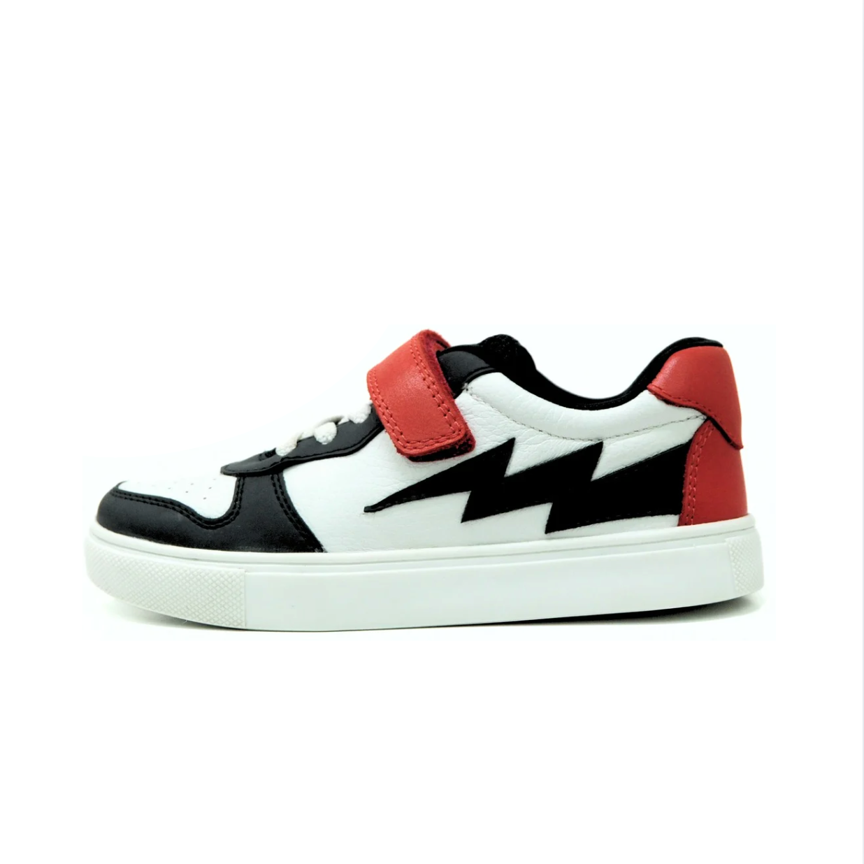 Lightning Kids Sneaker - Red, Black & White