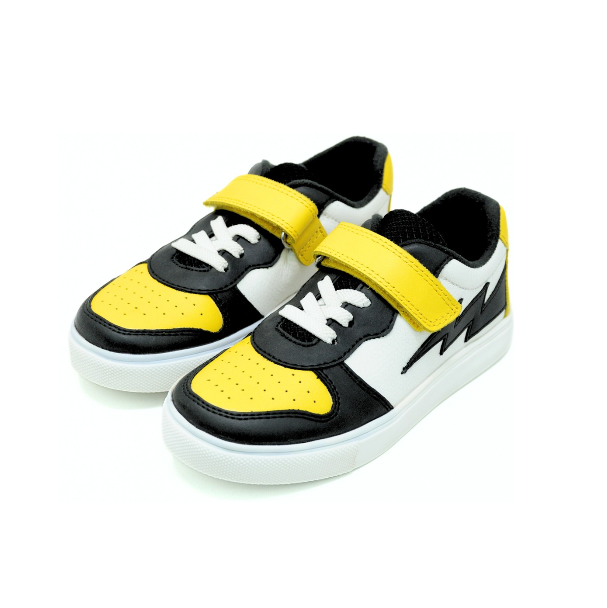 Lightning Kids Sneaker - Yellow, Black & White