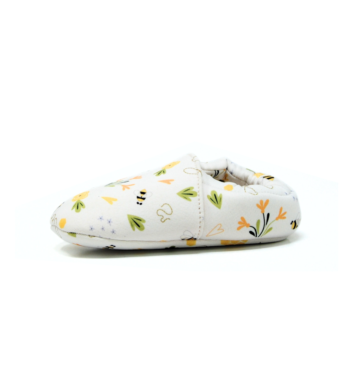 Honey-Bee Cotton Baby Shoe - White