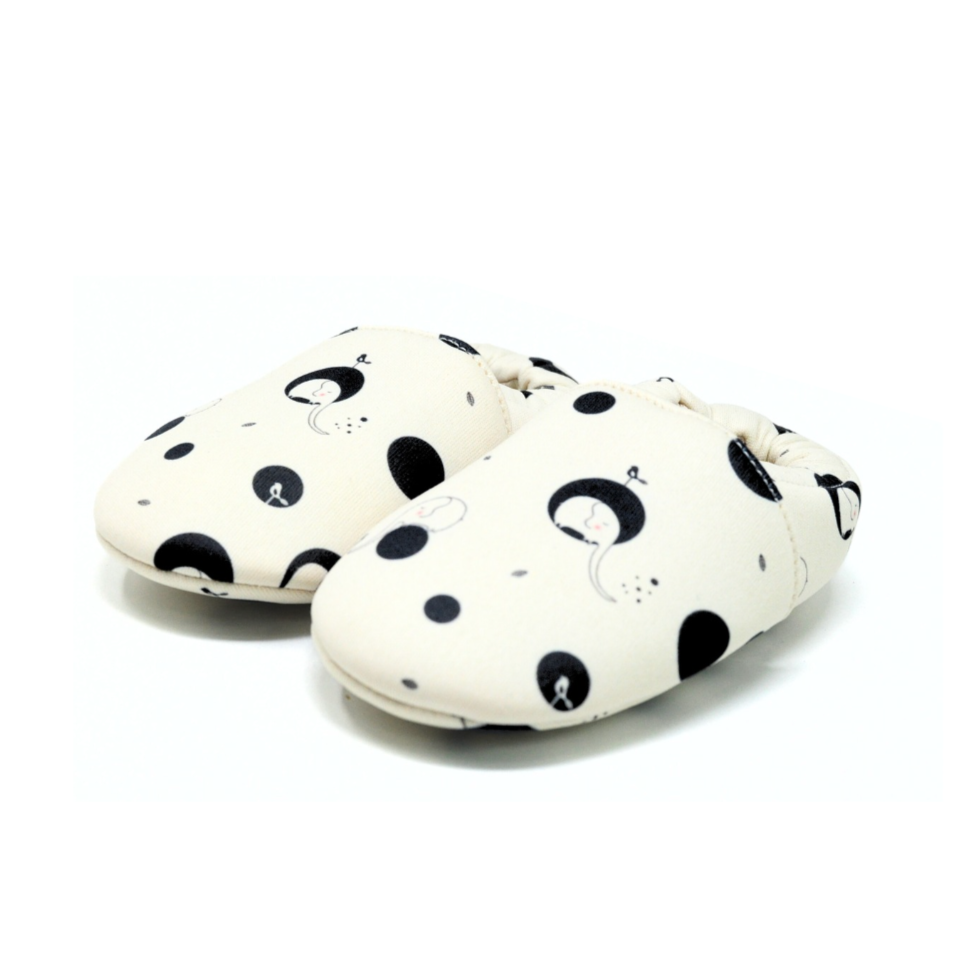 Elephant Cotton Baby Shoe - White