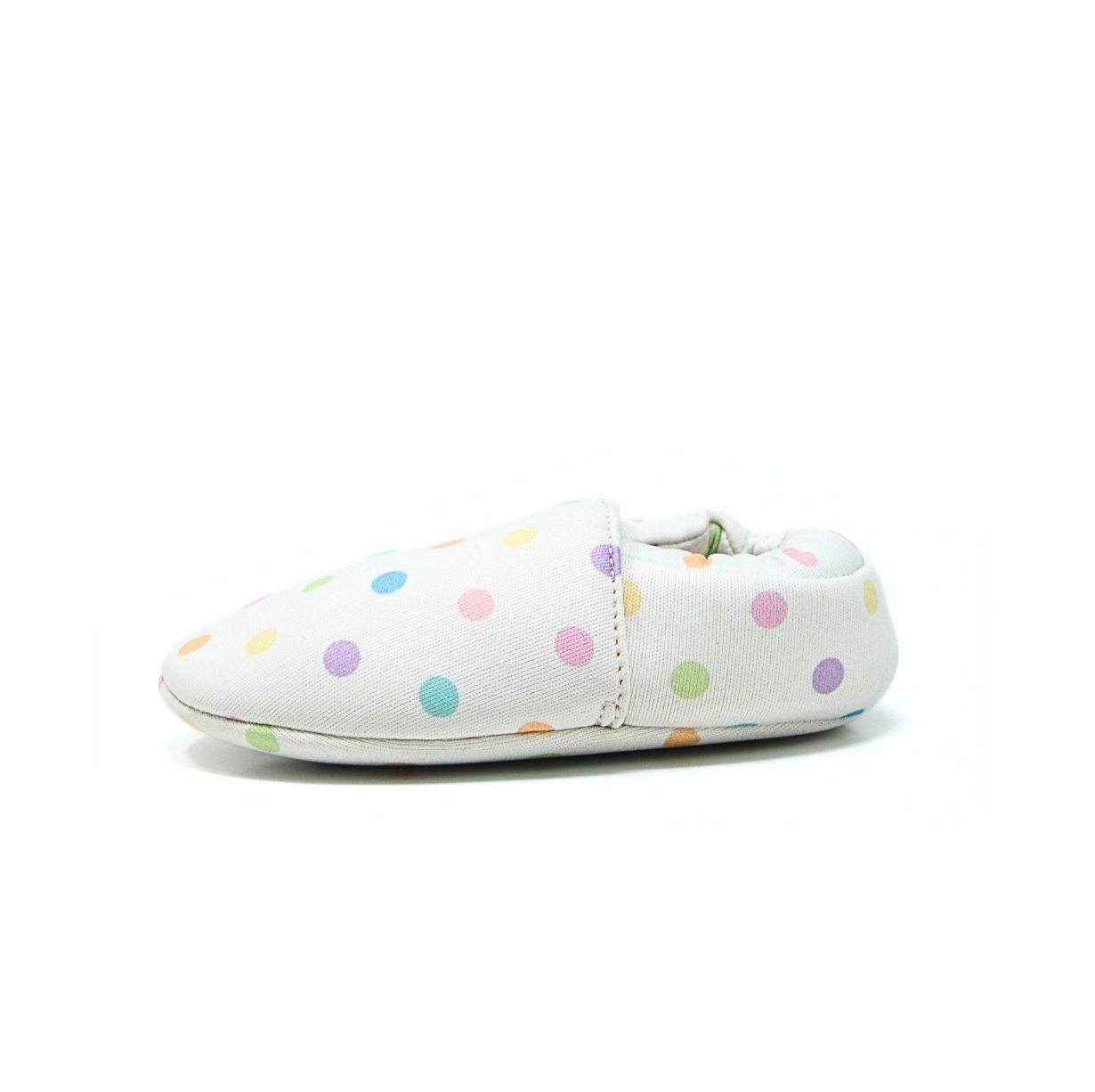 Polka-Dot Cotton Baby Shoe - White
