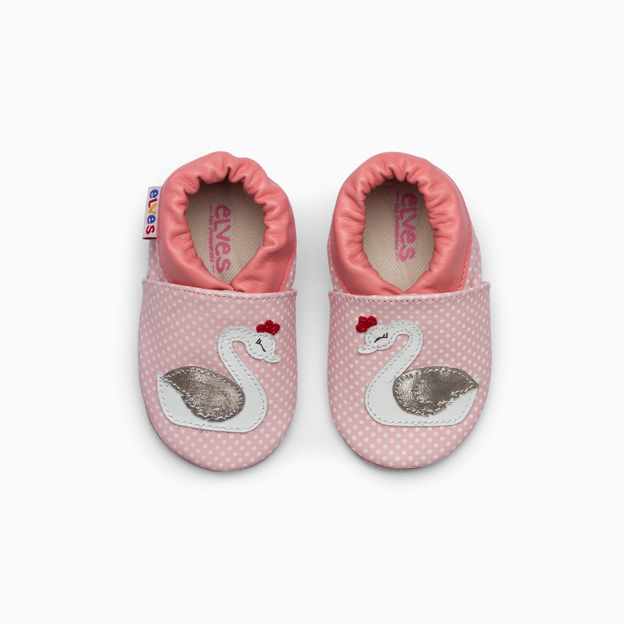 Swan Leather Baby Shoe - Pink