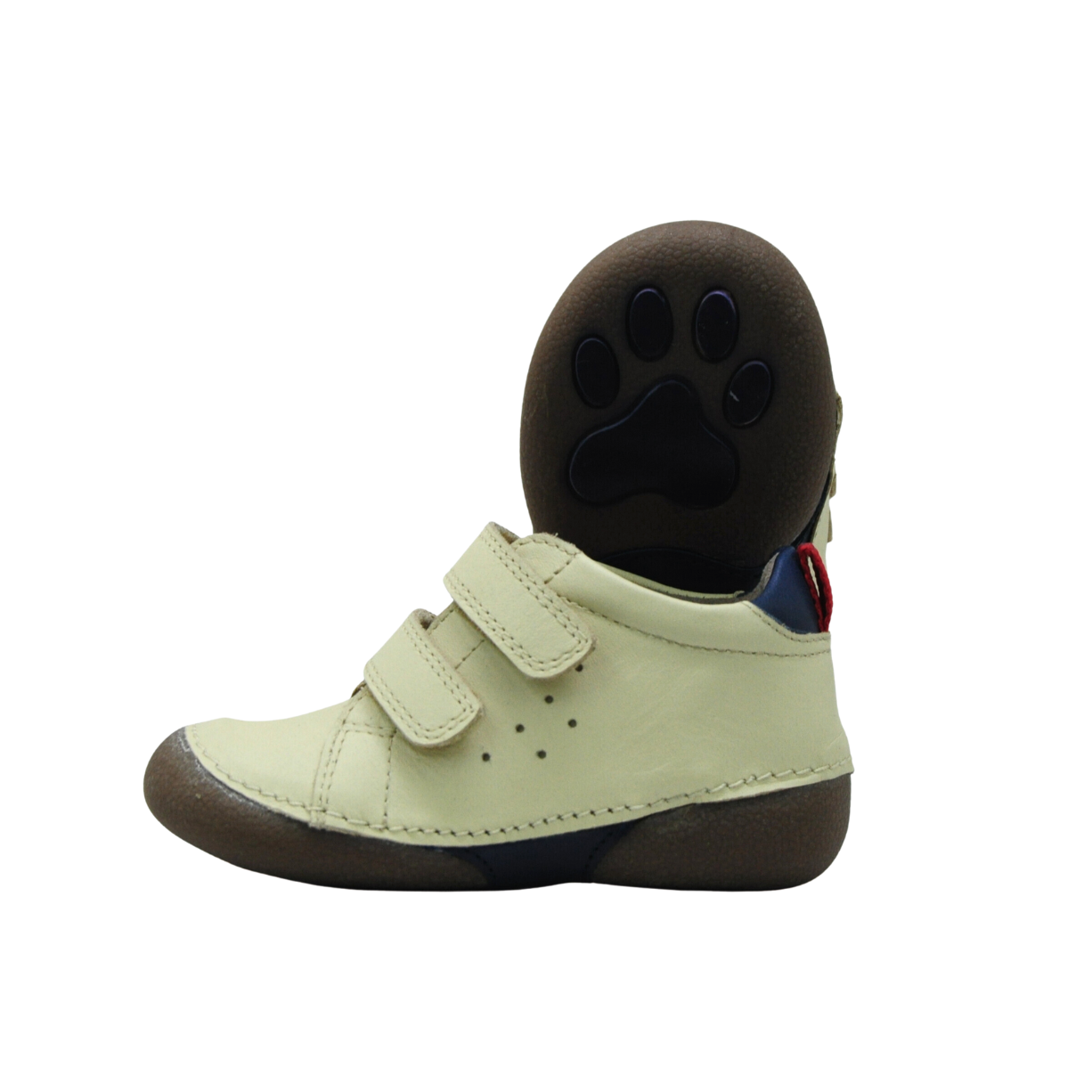Double Velcro Kids Leather Sneakers - Off White