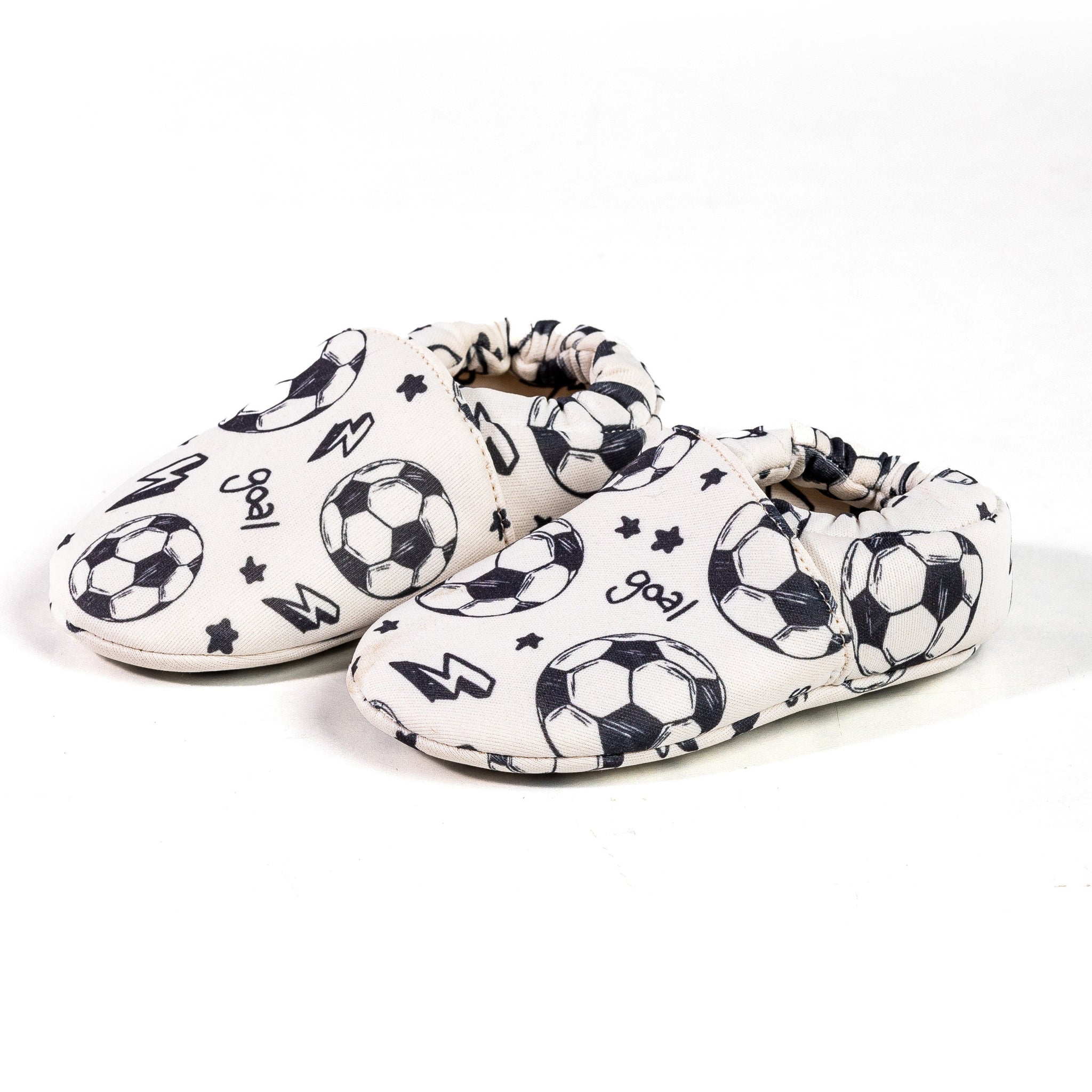 Football Cotton Baby Shoe - White