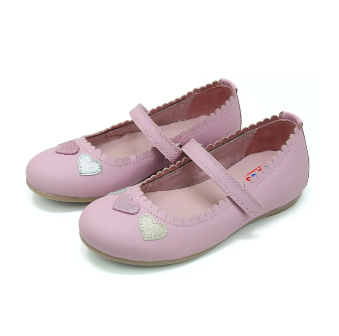 Trio of Hearts Single Strap Ballerinas Kids - Pink