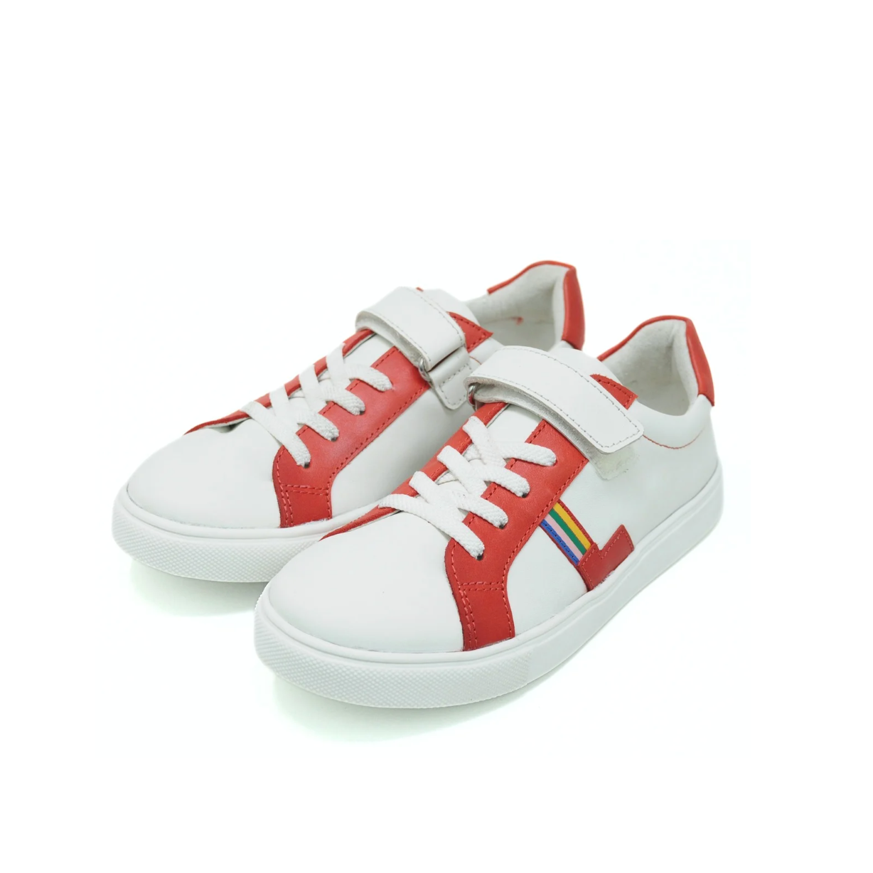 Rainbow Kids Leather Sneaker - Red & White