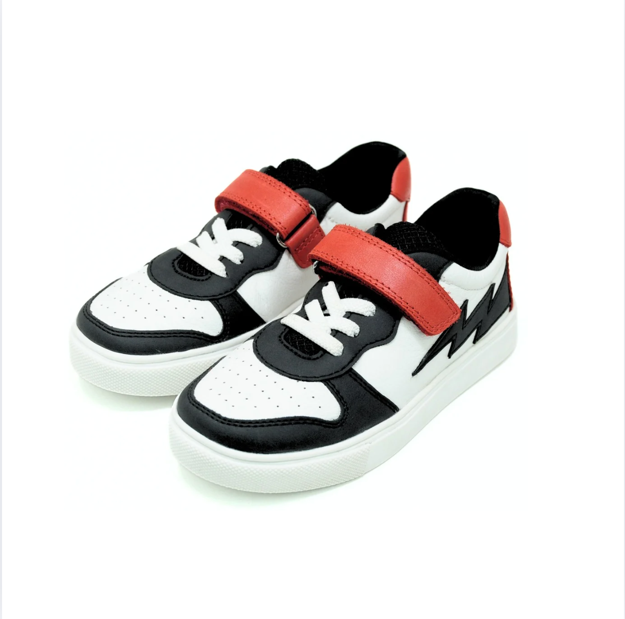 Lightning Kids Sneaker - Red, Black & White